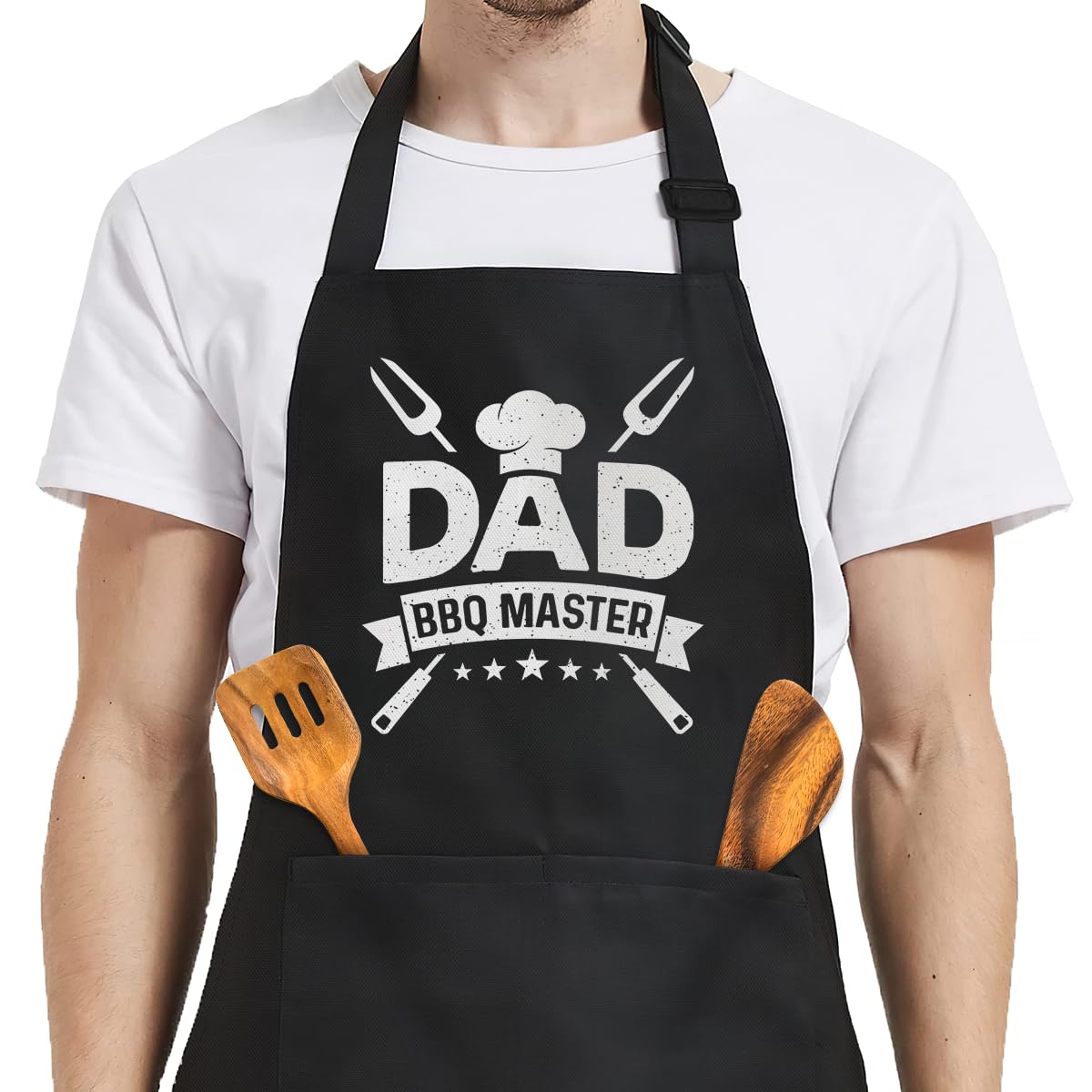 SANDJEST Funny Mens Aprons with Pockets for BBQ Grilling Cooking Grandpa Husband Apron for Birthday Christmas Father's Day