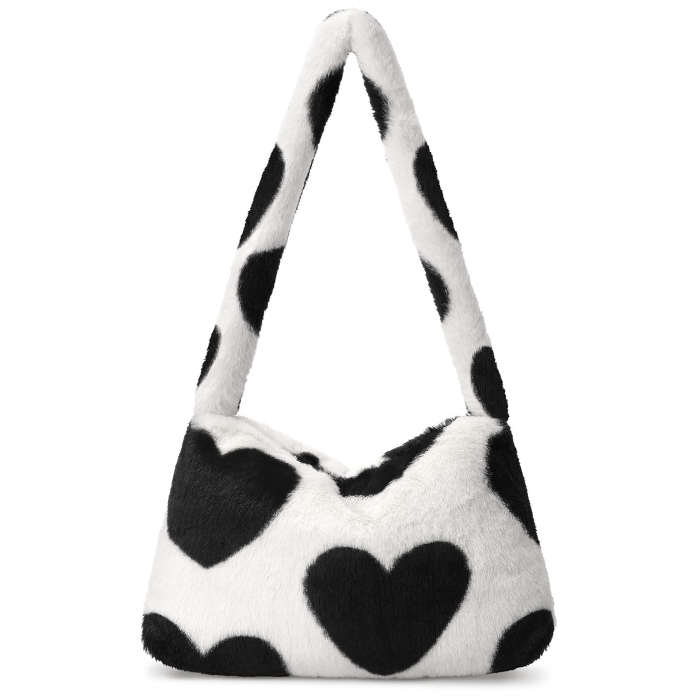 Fuzzy Tote Bag Y2K Fluffy Shoulder Bag Women Furry Purse Large Cute Plush Bag Ladies Faux Fur Bag for Autumn and Winter