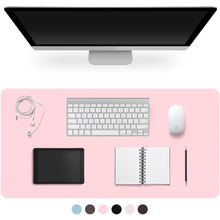Leather Desk Pad Protector,Non-Slip Desk Pad,on-Slip PU Leather Large Mouse Pad,Easy Clean Desk Protecor Mat,Writing Pad for Office Work/Home/Decor(Black, 23.6" x 13.7")