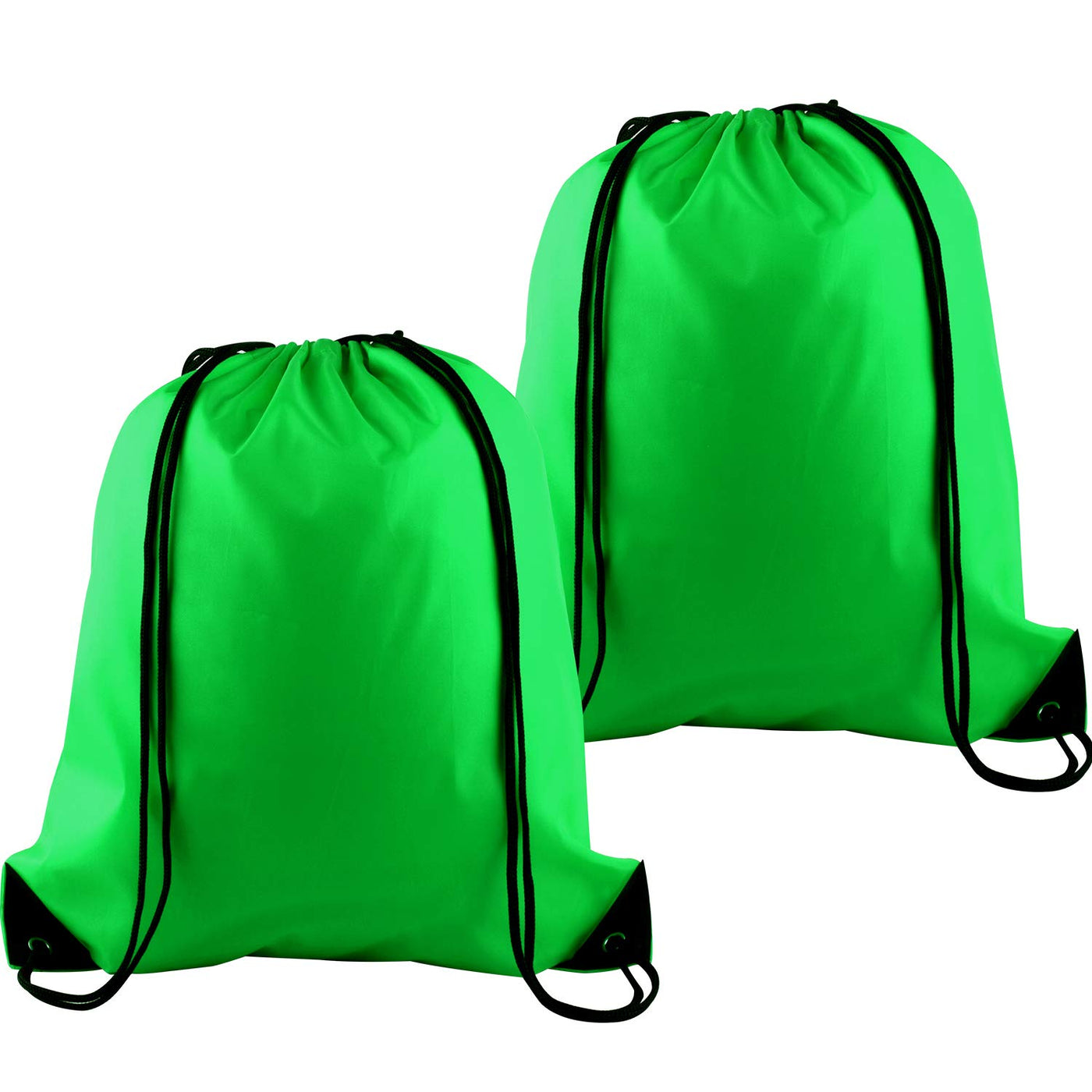 KUUQA 2 Pcs Drawstring Backpack Bags Sports Cinch Sack String Backpack Storage Bags for School Gym Traveling (Black)