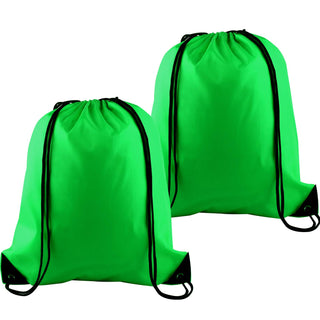 KUUQA 2 Pcs Drawstring Backpack Bags Sports Cinch Sack String Backpack Storage Bags for School Gym Traveling (Black)