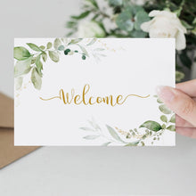 25 Pack 4x6In Welcome Cards for Guests, New Employees with Envelopes, 5 Elegant Green Leaf Designs Greeting Bulk Cards for Business, New Home, Wedding, Baby Shower, Hotels, Birthday