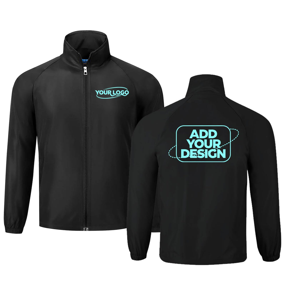 Personalised Windbreaker Custom Waterproof Jacket with Logo Print Breathable Rain Coat for Outdoor Travel & Workwear