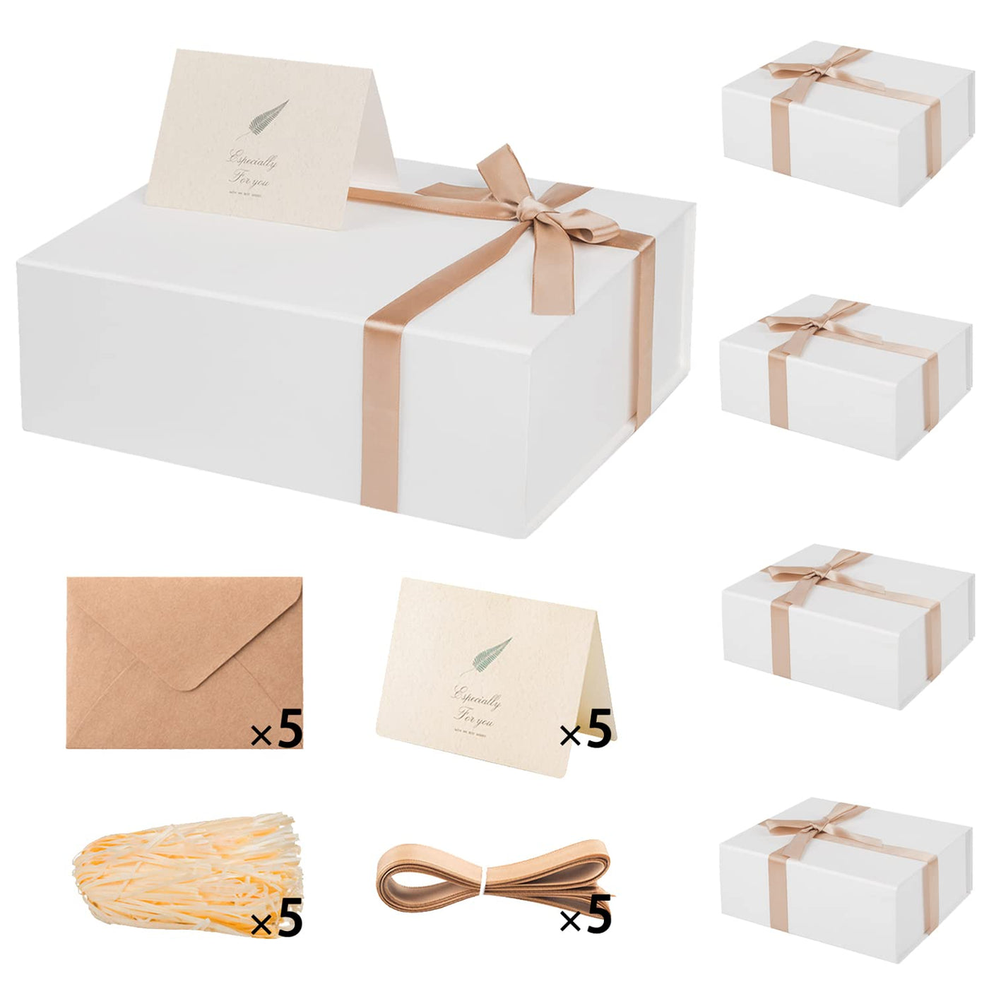 LIFELUM Gift Box 13.5''x10''x4'' Large Gifts Box with Magnetic Lids Black Gift Boxes for Father's Day graduation gifts Contains Card, Ribbon, Filler
