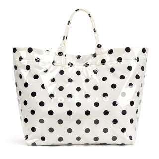 Lushandy PVC Tote Bag Women's Letters Print Hobo Handbag 14L Waterproof Plastic Tote Purse for Work, Beach, Shopping
