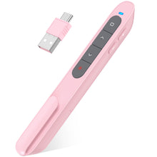 Wireless Presenter, Hyperlink Volume Control Presentation Clicker RF 2.4GHz USB PowerPoint Clicker Presentation Remote Control Pointer Slide Advancer (Black)