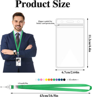 12 Pack Lanyards for ID Badges Cruise Lanyard for Ship Cards with Waterproof ID Badge Holder Cruise Essentials 2026 (12 Colors)