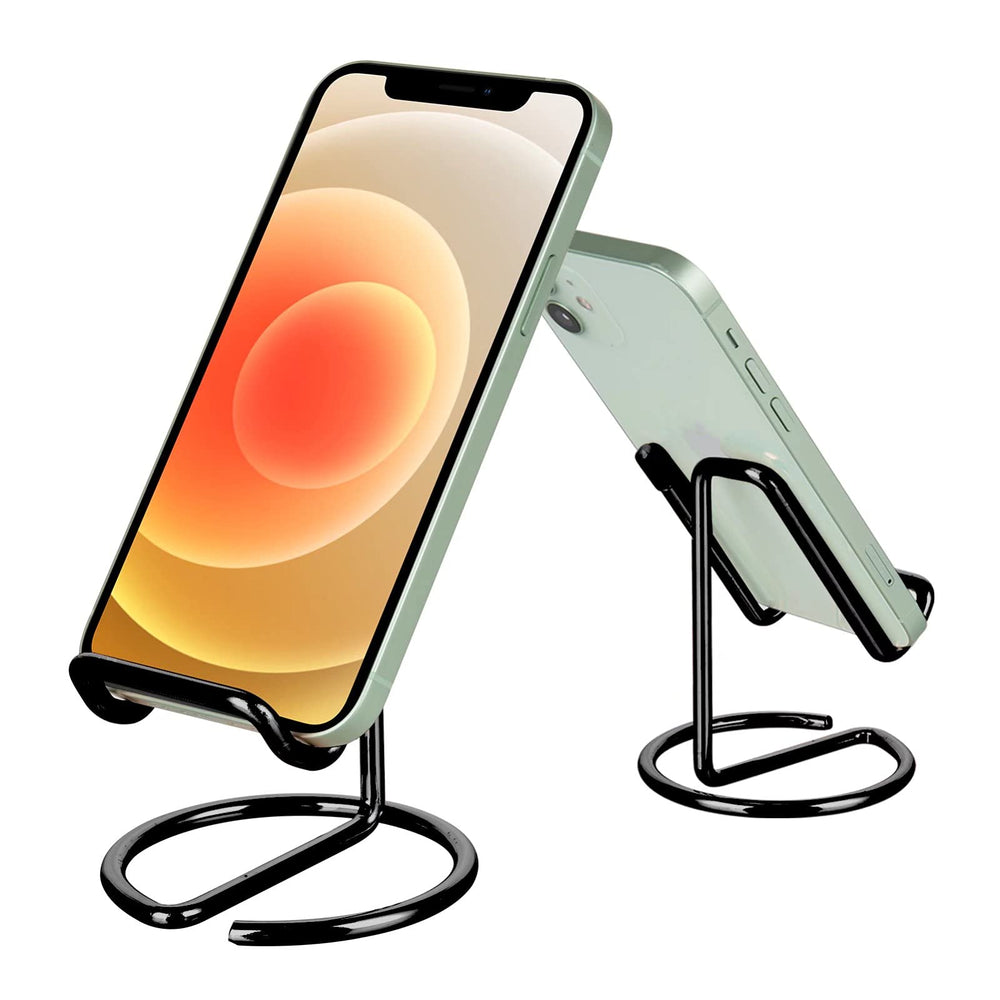 ROPOSY Cell Phone Stand for Desk, Cute Metal Gold Cell Phone Stand Holder Desk Accessories, Compatible with All Mobile Phones, iPhone, iPad