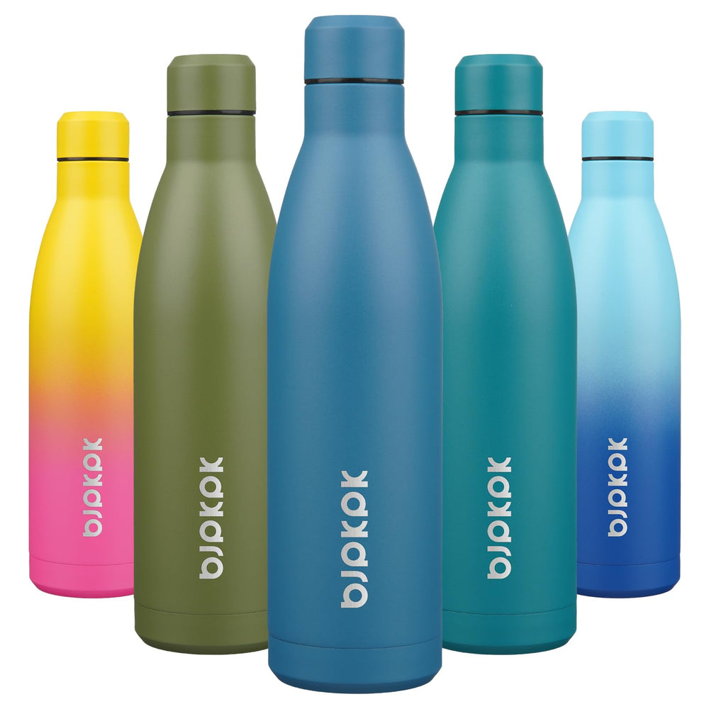 BJPKPK 17oz Insulated Water Bottles Stainless Steel Sports Water Bottles Keep Cold and Hot for Travel Dishwasher Safe,Olive Green