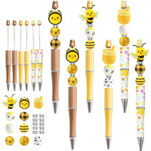 holoith 8 Set Butterfly Flower Beadable Pens Kit, Pen Making Kit with Beads and Refills, Black Ink Ballpoint Smooth Writing, Gift for Diy Present Students Teens Office Supplies