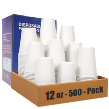 MOUMOULIFE 12 oz Disposable Paper Coffee Cups, 100 Count – Leak-Resistant White Cups for Hot & Cold Drinks, Ideal for Office, Party, Travel, To Go & Daily Use