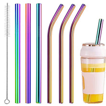 Vinaco Stainless Steel Smoothie Straws, 0.4'' Extra Wide Reusable Metal Drinking Straws for Milkshake, Smoothie, Beverage, Set of 4 with 1 Cleaning Brush