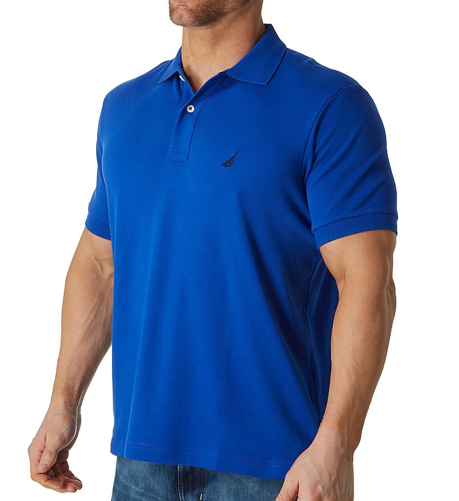 Nautica Men's Classic Fit Short Sleeve Dual Tipped Collar Polo Shirt