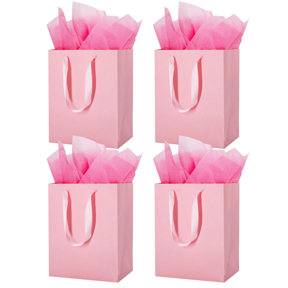 MOXARYSU 8 Pcs Medium Gift Bags With Handles: 8x5x10 Rainbow Colour Gift Bags Kraft Paper Party Favor Bags With 16 Tissues For Party,Birthday,Baby Shower,Wedding（8 Colors）