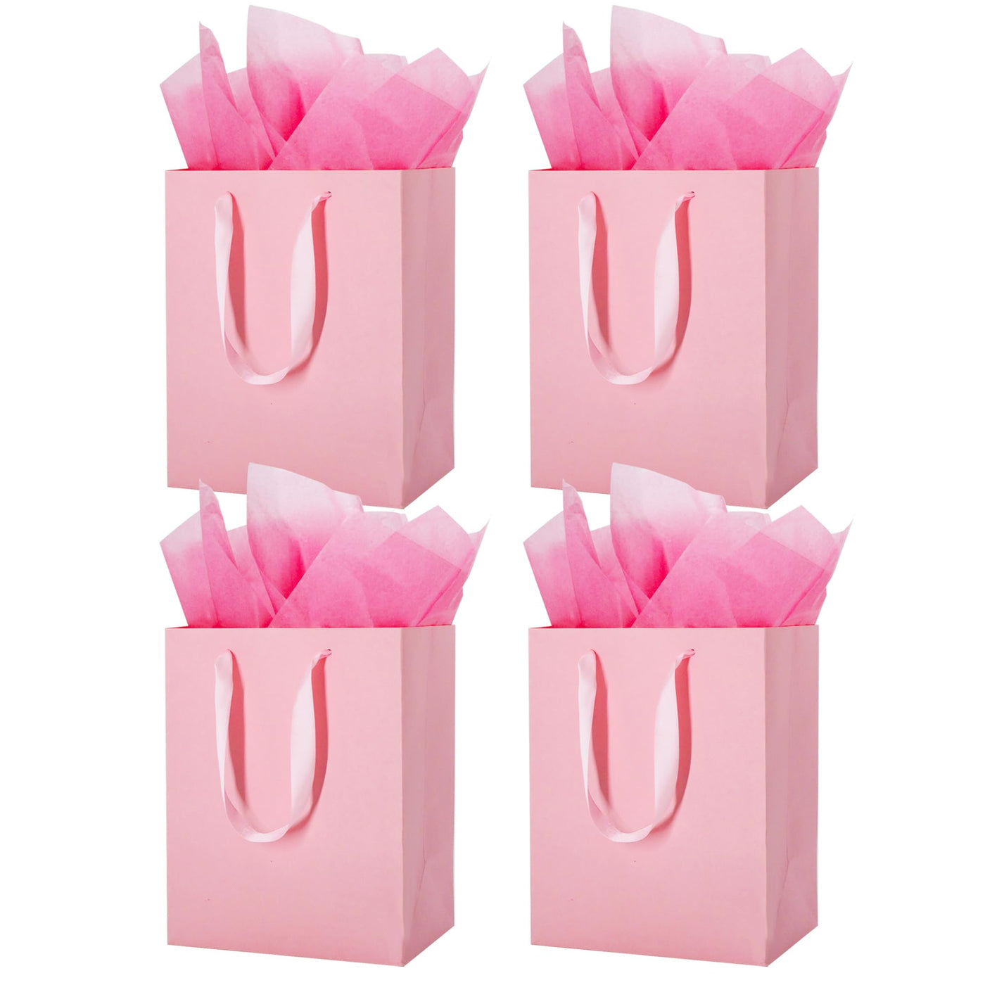 MOXARYSU 8 Pcs Medium Gift Bags With Handles: 8x5x10 Rainbow Colour Gift Bags Kraft Paper Party Favor Bags With 16 Tissues For Party,Birthday,Baby Shower,Wedding（8 Colors）