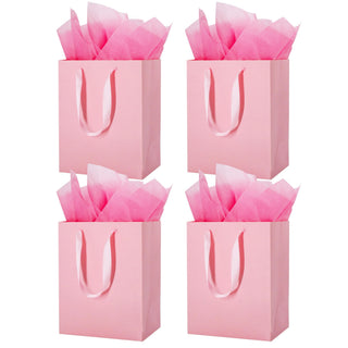 MOXARYSU 8 Pcs Medium Gift Bags With Handles: 8x5x10 Rainbow Colour Gift Bags Kraft Paper Party Favor Bags With 16 Tissues For Party,Birthday,Baby Shower,Wedding（8 Colors）