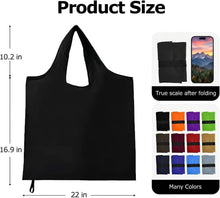 Washable Reusable Grocery Bags, Foldable Reusable Shopping Bags, Polyester Tote, Pocket Size Carrier