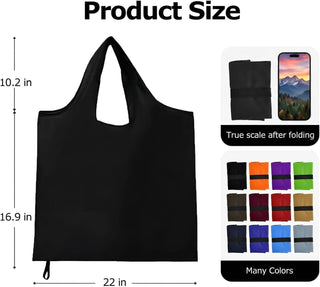 Washable Reusable Grocery Bags, Foldable Reusable Shopping Bags, Polyester Tote, Pocket Size Carrier