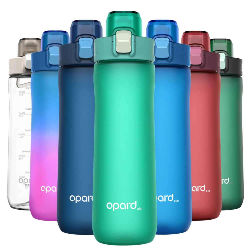 Opard Zip 20oz Plastic Water Bottle Dishwasher Safe, Leakproof Flip-Top Lid, BPA Free Tritan, Wide Mouth Reusable Kids Water Bottle for School Hiking Commuting Outdoor Travel and Gym