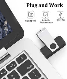 1GB USB 2.0 Flash Drive 2 Pack Wooolken Thumb Drives Jump Pen Drive Memory Stick with LED Light and Lanyards for Storage and Backup(1G, 2 Colors: Black Blue)