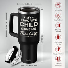 SANDJEST Dad Gift from Daughter, 40oz Stainless Steel Insulated Coffee Tumbler With Lid & Straw, Travel Cup Gift for Dad, Christmas Birthday Father's Day