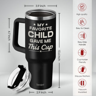 SANDJEST Dad Gift from Daughter, 40oz Stainless Steel Insulated Coffee Tumbler With Lid & Straw, Travel Cup Gift for Dad, Christmas Birthday Father's Day