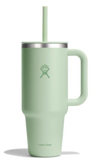 Hydro Flask Travel Tumbler with Handle, Lid and Straw - Insulated Stainless Steel in 32 Oz Trillium
