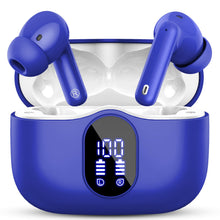 Wireless Earbuds, Bluetooth 5.4 Headphones Bass Stereo, Ear Buds with Noise Cancelling Mic, LED Display in Ear Earphones Clear Calls, IP7 Waterproof Bluetooth Earbuds for Phones/Sports/Laptop, White