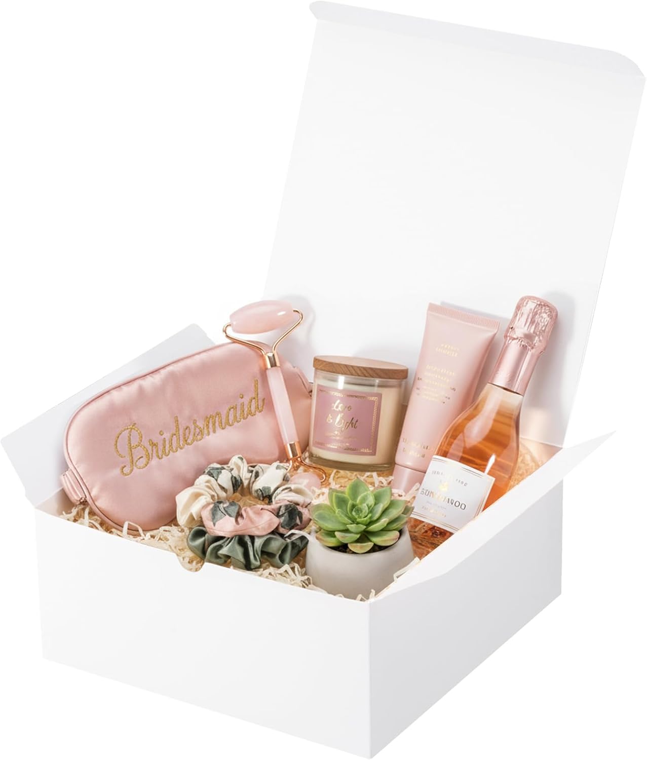 UnicoPak 6 Pack 8x8x3.5 White Gift Boxes Bulk, Gift Boxes with Lids for Presents for Birthday Wedding Bridesmaid Proposal Thank You Holiday Christmas