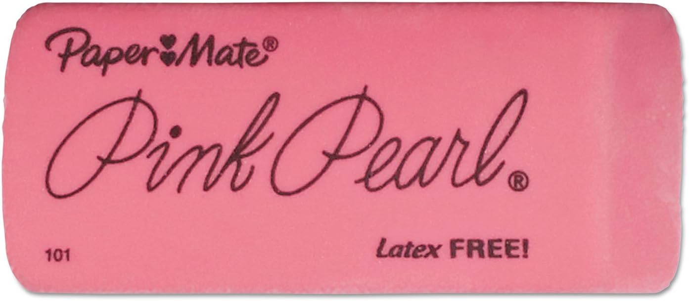 Paper Mate Pink Pearl Erasers, Large, 3 Count