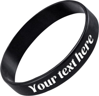 Custom Rubber Bracelet 1/10/30/50/100 ct Personalized Silicone Wristbands Customizable Debossed for Motivation, Events, Gifts, Promotions, Party, Awareness