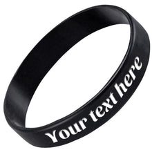 Custom Rubber Bracelet 1/10/30/50/100 ct Personalized Silicone Wristbands Customizable Debossed for Motivation, Events, Gifts, Promotions, Party, Awareness