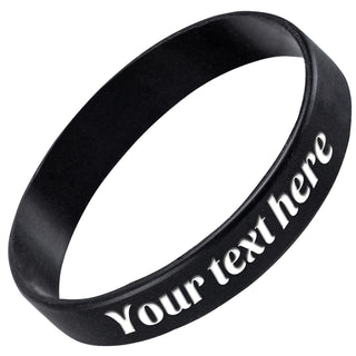 Custom Rubber Bracelet 1/10/30/50/100 ct Personalized Silicone Wristbands Customizable Debossed for Motivation, Events, Gifts, Promotions, Party, Awareness