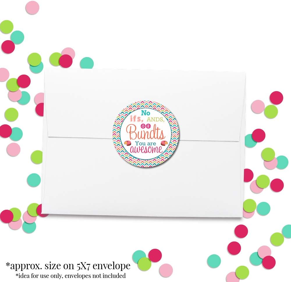 “No IFS, Ands, or Bundts” Teacher, Staff, or Employee Appreciation Thank You Sticker Labels, 40 2" Party Circle Stickers by AmandaCreation, Great for Envelope Seals & Gift Bags…