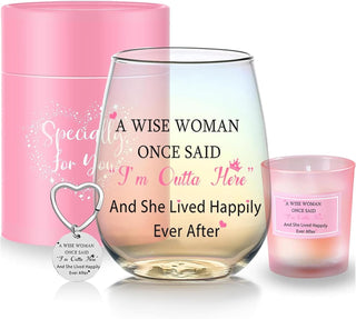 Yalucky Coworker Leaving Gifts for Women Wine Glasses Retirement Gifts Thank You Goodby Gift for Colleagues Friend Birthday Teacher Christmas Presents for Colleagues Women Pink Ladies Gift