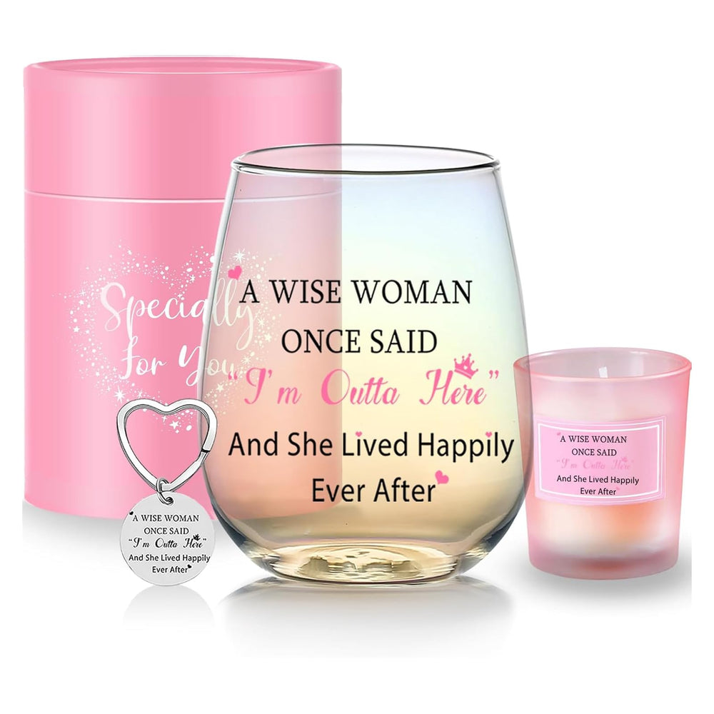 Yalucky Coworker Leaving Gifts for Women Wine Glasses Retirement Gifts Thank You Goodby Gift for Colleagues Friend Birthday Teacher Christmas Presents for Colleagues Women Pink Ladies Gift
