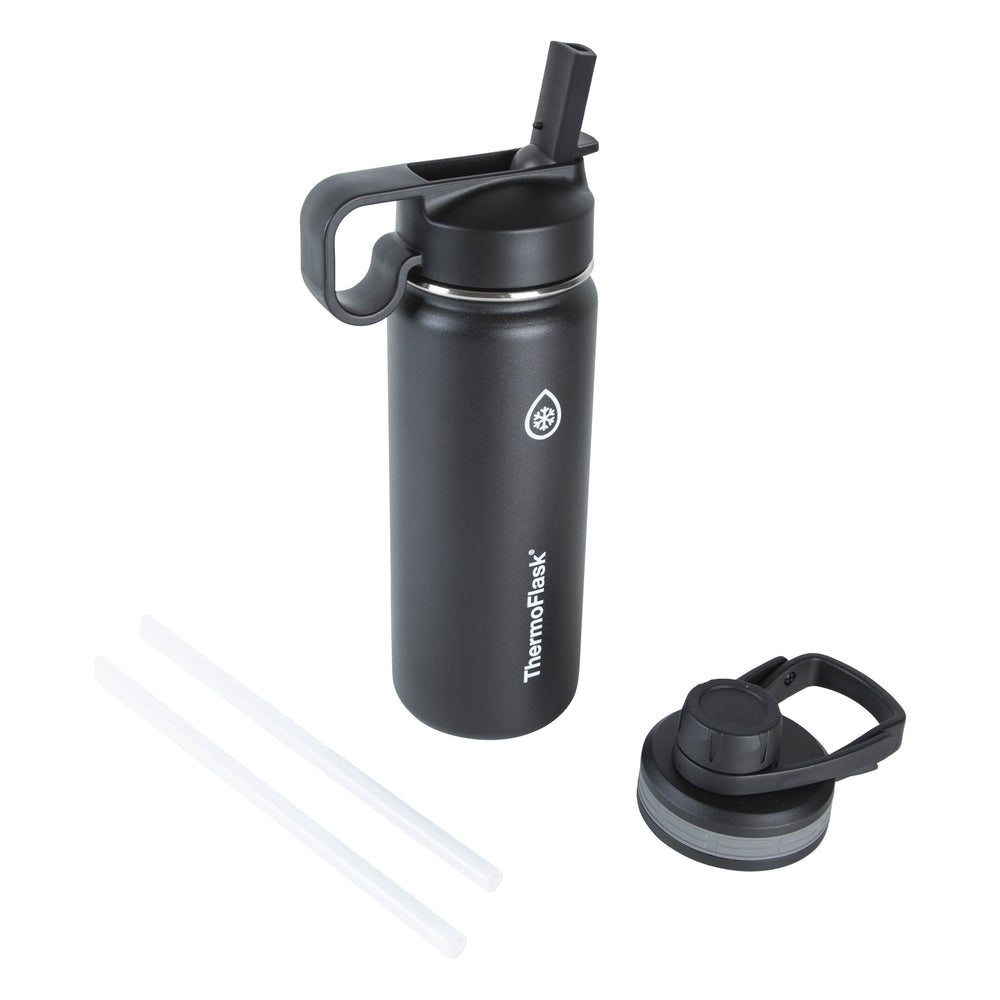 ThermoFlask 40 oz Double Wall Vacuum Insulated Stainless Steel Water Bottle - Reusable with Leakproof Chug & Straw Lids - Keeps Drinks Cold 24 hr/Hot 12 hr - Easy Maintenance - Gym/On-the-Go, Cobalt