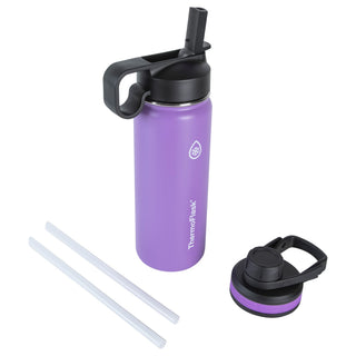 ThermoFlask 40 oz Double Wall Vacuum Insulated Stainless Steel Water Bottle - Reusable with Leakproof Chug & Straw Lids - Keeps Drinks Cold 24 hr/Hot 12 hr - Easy Maintenance - Gym/On-the-Go, Cobalt