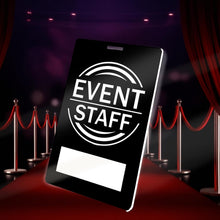 25 PVC Event Staff Lanyards,Staff Pass,PVC Cards Black Lanyard and writable Staff Cards with Club Event,Party Event,Organizer Conference,Concert,Office Supplies