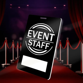 25 PVC Event Staff Lanyards,Staff Pass,PVC Cards Black Lanyard and writable Staff Cards with Club Event,Party Event,Organizer Conference,Concert,Office Supplies