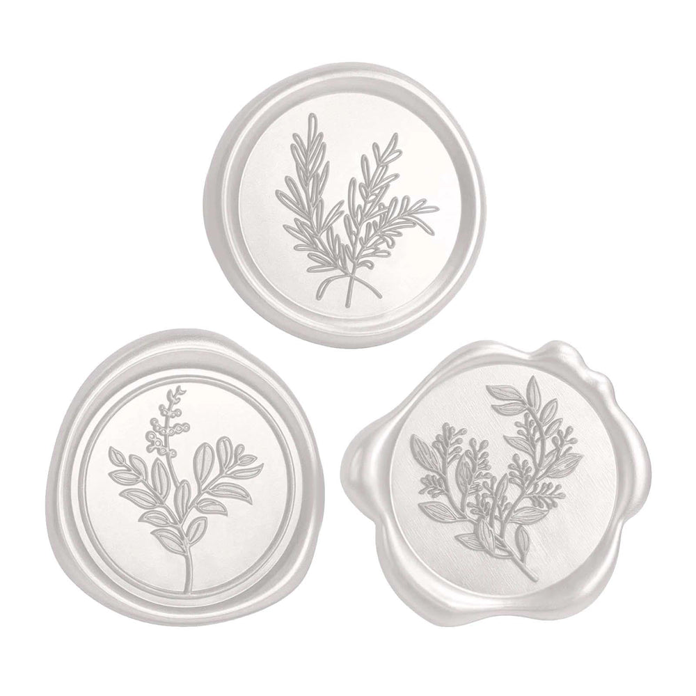 60 Pcs Wax Seal Stickers Set (3 Designs in 1 Pack) - Adhesive Backed Elegant Floral Designs for Wedding Invitation Envelope Seal Stickers Gift Wrapping (Pearl White)