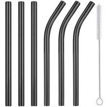 Vinaco Stainless Steel Smoothie Straws, 0.4'' Extra Wide Reusable Metal Drinking Straws for Milkshake, Smoothie, Beverage, Set of 4 with 1 Cleaning Brush