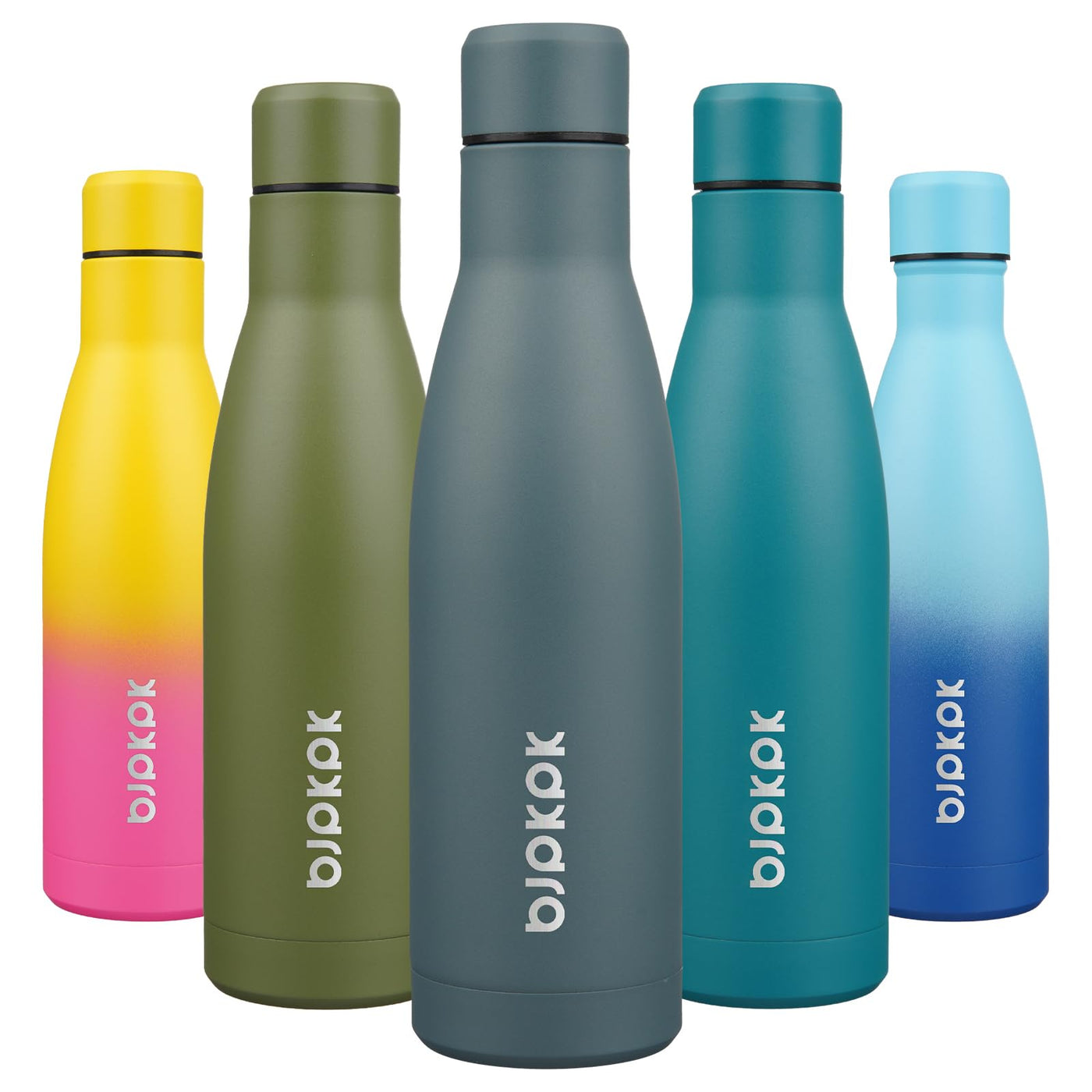 BJPKPK 17oz Insulated Water Bottles Stainless Steel Sports Water Bottles Keep Cold and Hot for Travel Dishwasher Safe,Olive Green
