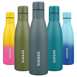 BJPKPK 17oz Insulated Water Bottles Stainless Steel Sports Water Bottles Keep Cold and Hot for Travel Dishwasher Safe,Olive Green