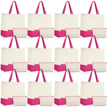 Sanwuta 24 Pcs Canvas Tote Bags Bulk 18.5" Cotton Cosmetic Bags Reusable Shopping Tote with Handles