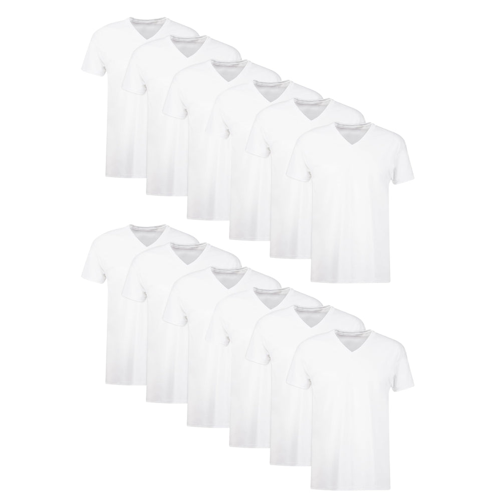Hanes Men's Undershirts T-Shirt Pack, V-Neck Cotton Tees for Men, Moisture-Wicking, Odor Control, White Multi-Pack