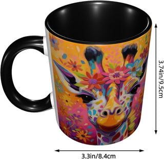 Yrebyou Giraffe Coffee Mug 11oz Ceramic Tea Cup for Women Men Birthday Christmas Gifts Office Home Microwave Funny Novelty
