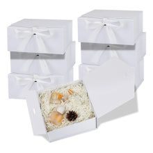 OEMVALATY 8-Pack Gift Boxes,9x9x4 Inch Magnetic Gift Boxes with Lids for Presents,Black with Ribbon, Bridesmaid Proposal Box for Wedding, Storage, Birthday