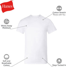 Hanes Men's Undershirt T-Shirts Pack, 5-Pack, Crewneck Or V-Neck T Shirts for Men, Wicking Stretch-Cotton Clothing