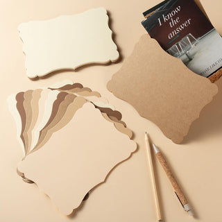 50 Pack Blank Kraft Greeting Cards, Brown, 5 Colors, 4x6IN | Thick Cardstock Paper, For DIY Gift Cards, Menus, Baby Shower Invitations, Wedding Invitations